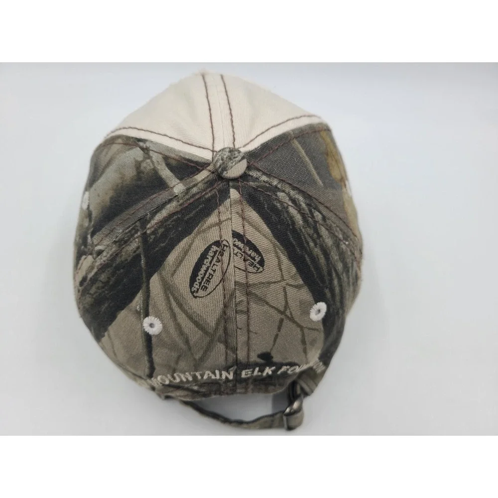 RMEF Rocky Mountain‎ Elk Foundation Camo Distressed Strapback Adjustable Hat Cap